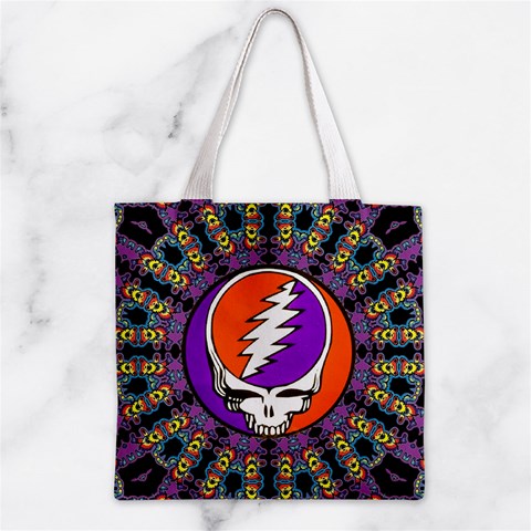 Gratefuldead Grateful Dead Pattern Zipper Grocery Tote Bag from ArtsNow.com Back