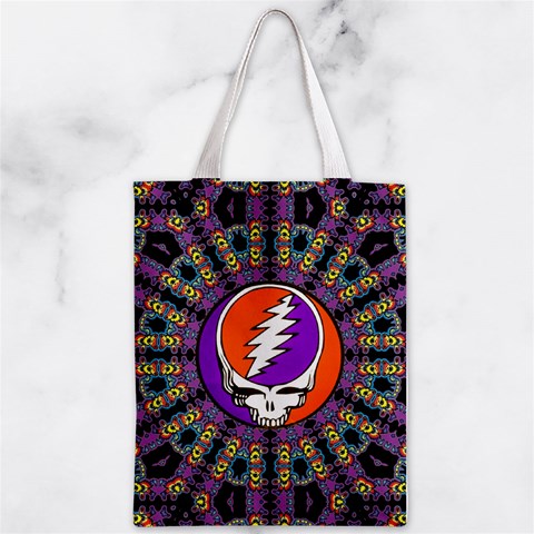 Gratefuldead Grateful Dead Pattern Zipper Classic Tote Bag from ArtsNow.com Back