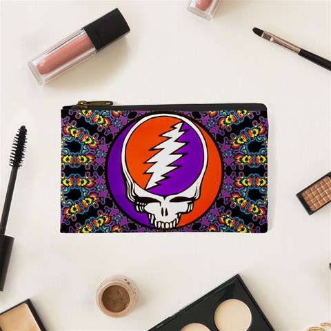 Gratefuldead Grateful Dead Pattern Cosmetic Bag (XS) from ArtsNow.com Front