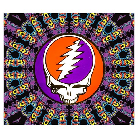 Gratefuldead Grateful Dead Pattern Zipper Large Tote Bag from ArtsNow.com Front
