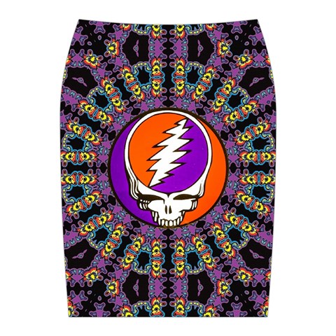 Gratefuldead Grateful Dead Pattern Midi Wrap Pencil Skirt from ArtsNow.com Back