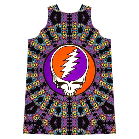 Gratefuldead Grateful Dead Pattern Shoulder Cutout Velvet One Piece from ArtsNow.com Back