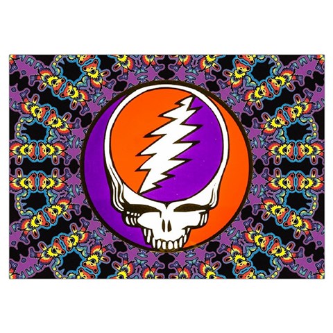 Gratefuldead Grateful Dead Pattern Wristlet Pouch Bag (Small) from ArtsNow.com Belt Loop