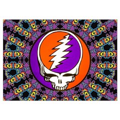 Gratefuldead Grateful Dead Pattern Wristlet Pouch Bag (Small) from ArtsNow.com Belt Loop
