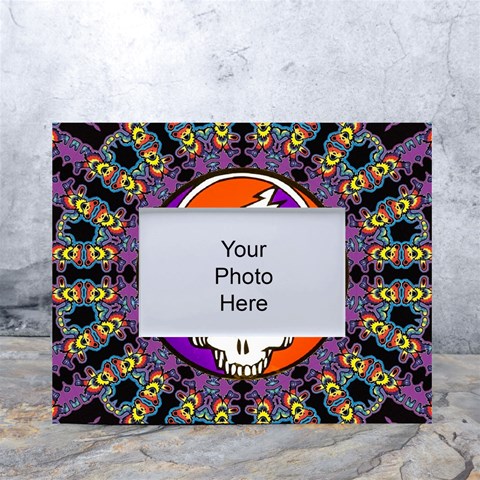 Gratefuldead Grateful Dead Pattern White Tabletop Photo Frame 4 x6  from ArtsNow.com Front