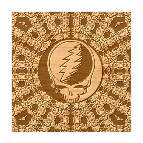 Gratefuldead Grateful Dead Pattern Bamboo Coaster Set from ArtsNow.com Coaster 1