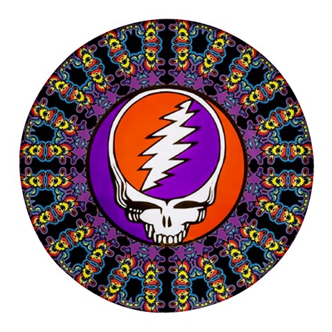 Gratefuldead Grateful Dead Pattern Round Glass Fridge Magnet (4 pack) from ArtsNow.com Front