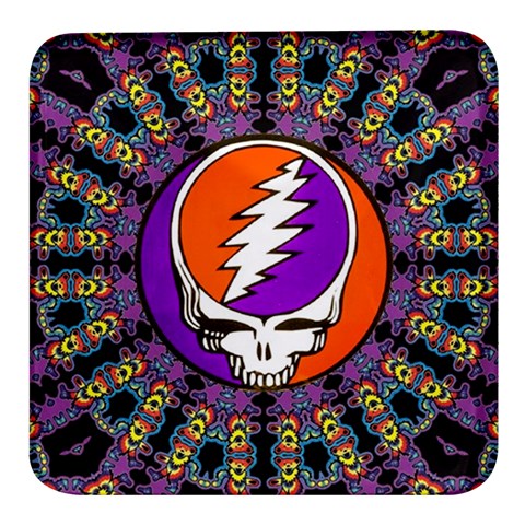 Gratefuldead Grateful Dead Pattern Square Glass Fridge Magnet (4 pack) from ArtsNow.com Front