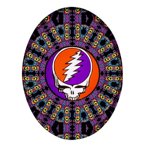 Gratefuldead Grateful Dead Pattern Oval Glass Fridge Magnet (4 pack) from ArtsNow.com Front