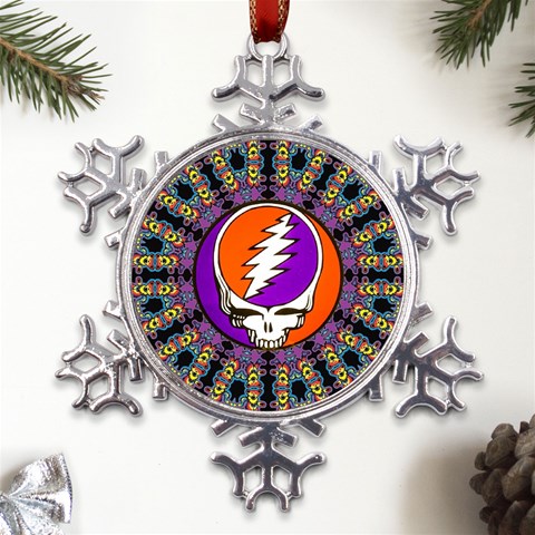Gratefuldead Grateful Dead Pattern Metal Large Snowflake Ornament from ArtsNow.com Front