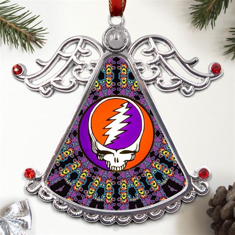 Gratefuldead Grateful Dead Pattern Metal Angel with Crystal Ornament from ArtsNow.com Front