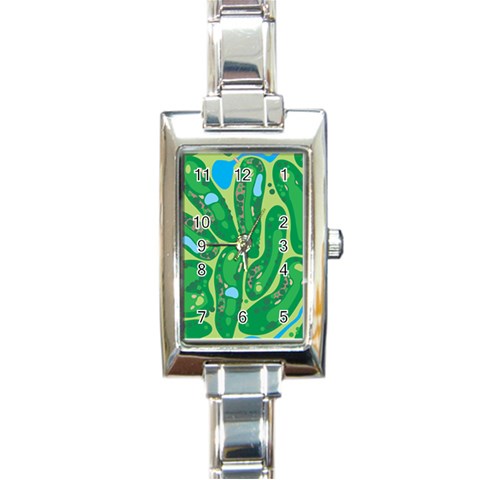 Golf Course Par Golf Course Green Rectangle Italian Charm Watch from ArtsNow.com Front