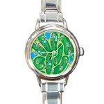 Golf Course Par Golf Course Green Round Italian Charm Watch