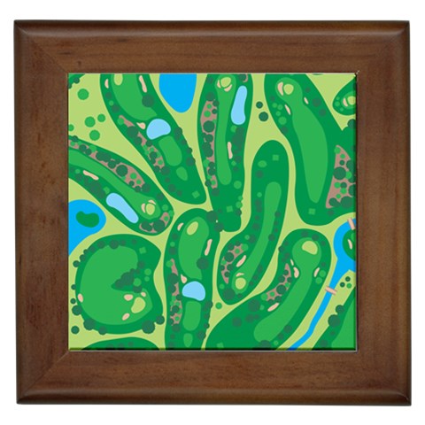 Golf Course Par Golf Course Green Framed Tile from ArtsNow.com Front