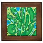 Golf Course Par Golf Course Green Framed Tile