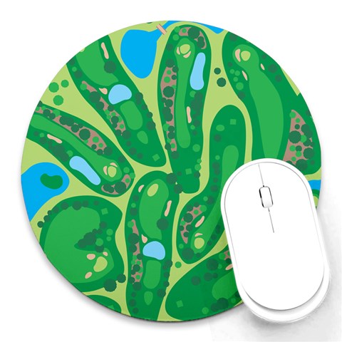 Golf Course Par Golf Course Green Round Mousepad from ArtsNow.com Front