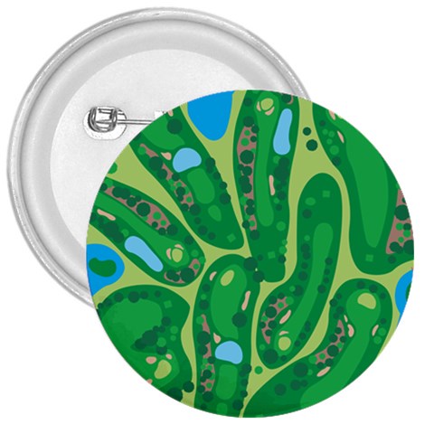 Golf Course Par Golf Course Green 3  Buttons from ArtsNow.com Front