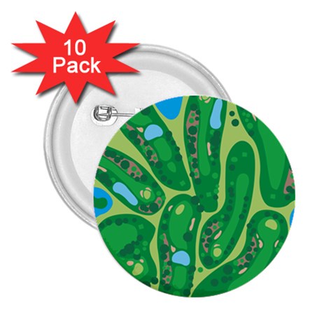 Golf Course Par Golf Course Green 2.25  Buttons (10 pack)  from ArtsNow.com Front