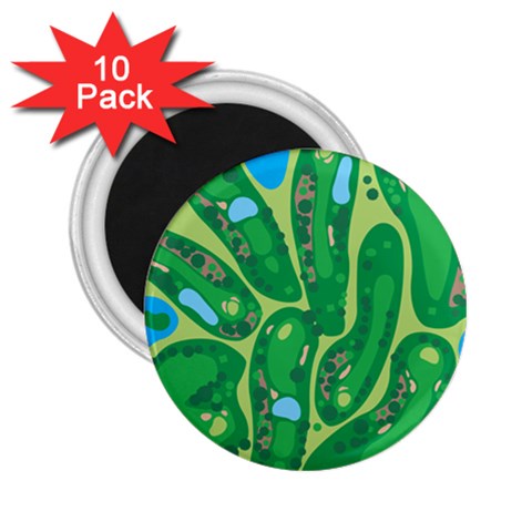 Golf Course Par Golf Course Green 2.25  Magnets (10 pack)  from ArtsNow.com Front