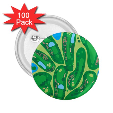 Golf Course Par Golf Course Green 2.25  Buttons (100 pack)  from ArtsNow.com Front