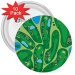 Golf Course Par Golf Course Green 3  Buttons (10 pack) 