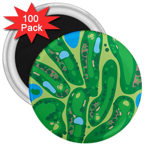 Golf Course Par Golf Course Green 3  Magnets (100 pack) from ArtsNow.com Front