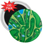 Golf Course Par Golf Course Green 3  Magnets (100 pack)