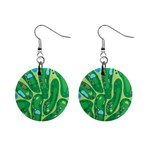 Golf Course Par Golf Course Green Mini Button Earrings