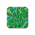 Golf Course Par Golf Course Green Rubber Coaster (Square)