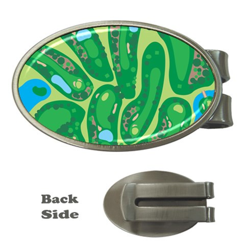Golf Course Par Golf Course Green Money Clips (Oval)  from ArtsNow.com Front