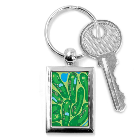 Golf Course Par Golf Course Green Key Chain (Rectangle) from ArtsNow.com Front