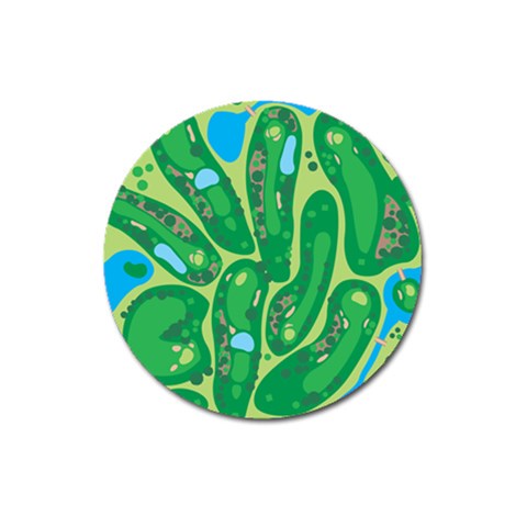 Golf Course Par Golf Course Green Magnet 3  (Round) from ArtsNow.com Front
