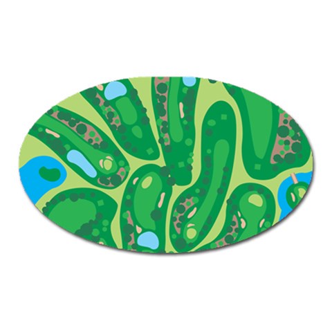 Golf Course Par Golf Course Green Oval Magnet from ArtsNow.com Front