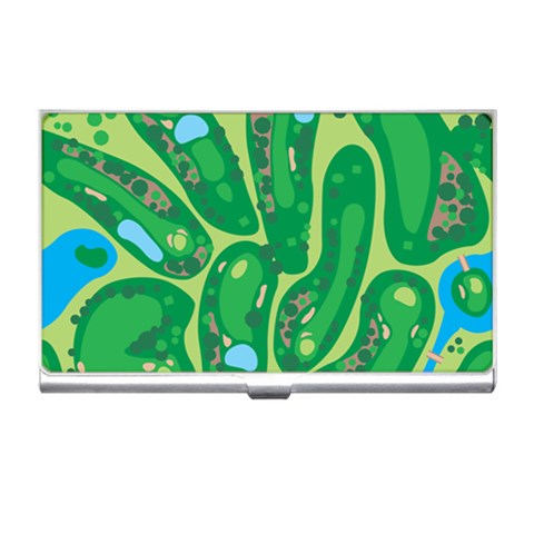 Golf Course Par Golf Course Green Business Card Holder from ArtsNow.com Front