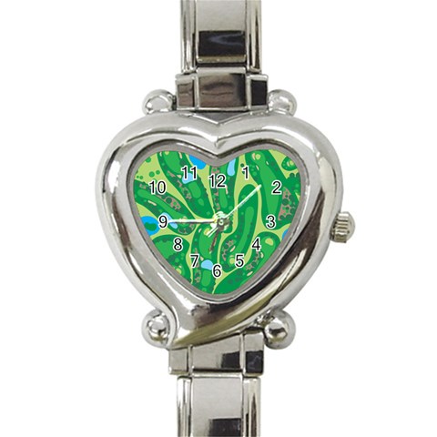 Golf Course Par Golf Course Green Heart Italian Charm Watch from ArtsNow.com Front