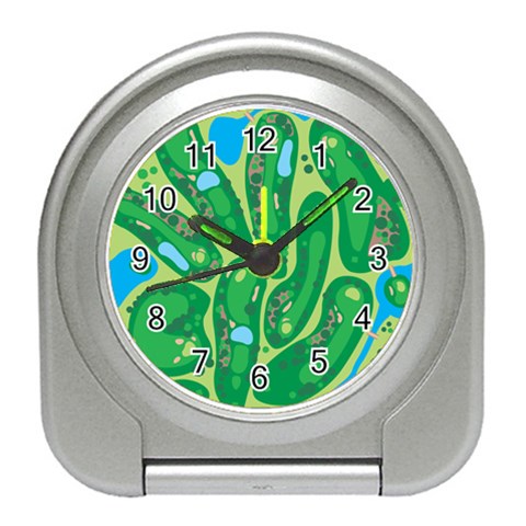 Golf Course Par Golf Course Green Travel Alarm Clock from ArtsNow.com Front