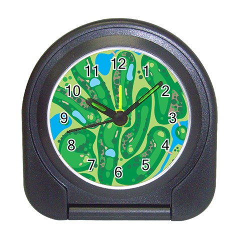 Golf Course Par Golf Course Green Travel Alarm Clock from ArtsNow.com Front