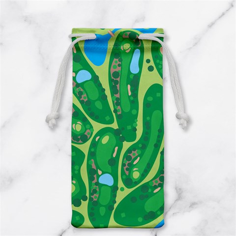 Golf Course Par Golf Course Green Jewelry Bag from ArtsNow.com Front