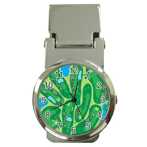 Golf Course Par Golf Course Green Money Clip Watches from ArtsNow.com Front