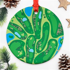 Golf Course Par Golf Course Green Round Ornament (Two Sides) from ArtsNow.com Back