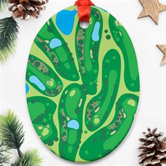 Golf Course Par Golf Course Green Oval Ornament (Two Sides) from ArtsNow.com Front