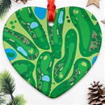 Golf Course Par Golf Course Green Heart Ornament (Two Sides)