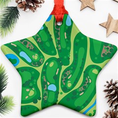 Golf Course Par Golf Course Green Star Ornament (Two Sides) from ArtsNow.com Back