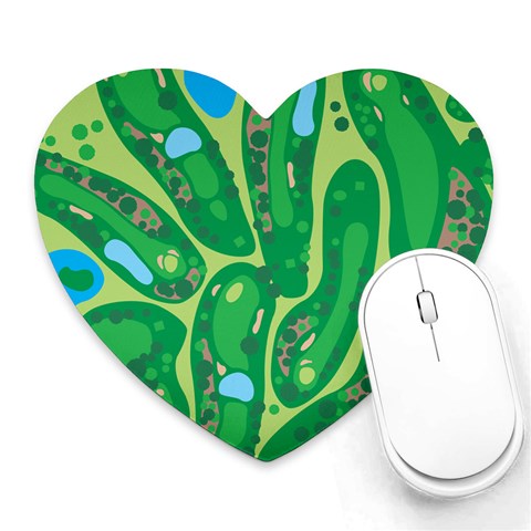 Golf Course Par Golf Course Green Heart Mousepad from ArtsNow.com Front