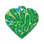 Golf Course Par Golf Course Green Dog Tag Heart (One Side)