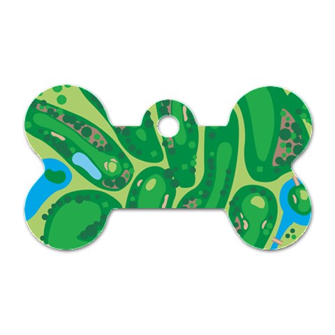 Golf Course Par Golf Course Green Dog Tag Bone (One Side) from ArtsNow.com Front