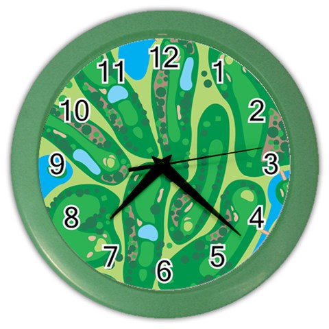 Golf Course Par Golf Course Green Color Wall Clock from ArtsNow.com Front