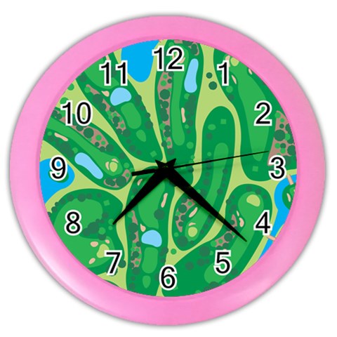 Golf Course Par Golf Course Green Color Wall Clock from ArtsNow.com Front