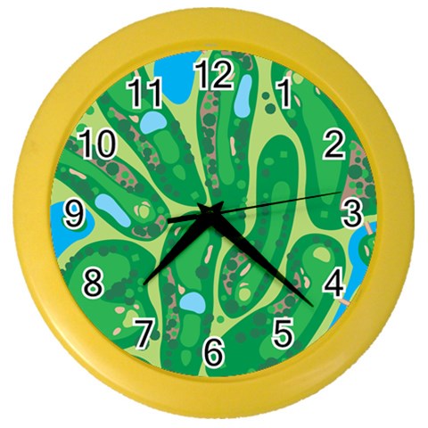 Golf Course Par Golf Course Green Color Wall Clock from ArtsNow.com Front