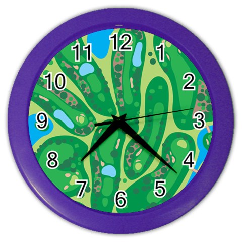 Golf Course Par Golf Course Green Color Wall Clock from ArtsNow.com Front